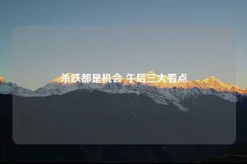 杀跌都是机会 午后三大看点